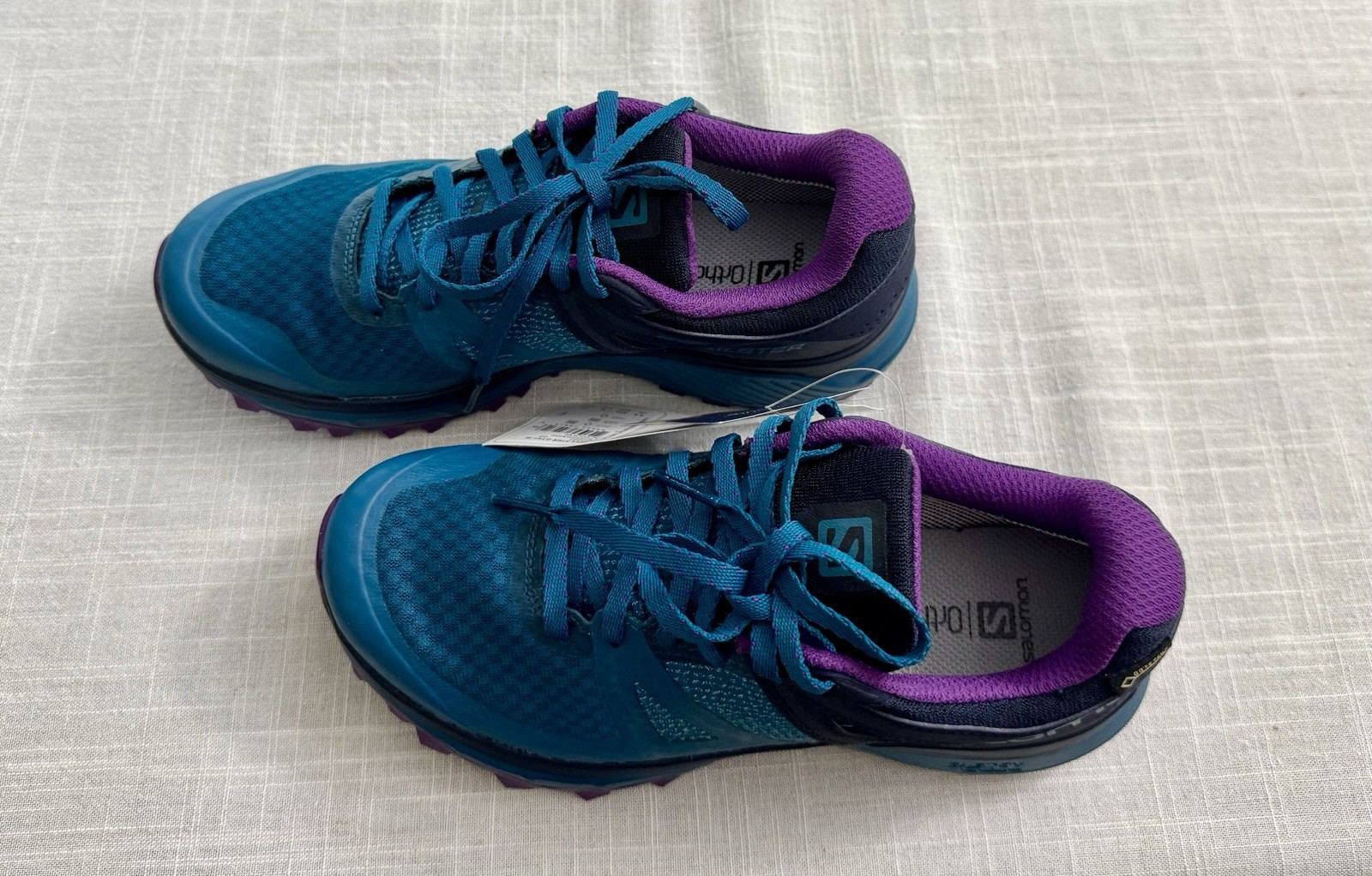 Scarpe Salomon Trailster Gtx Teal Purple 404885 nuove senza scatola taglia 6 US Gore Tex