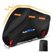 Motorcycle Cover, 600D Heavy Duty Waterproof Motorbike 116" x 41" x 50" Black