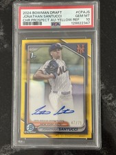2024 Bowman Draft - 1st Chrome Auto Jonathan Santucci #CPA-JS Yellow  /75 PSA 10