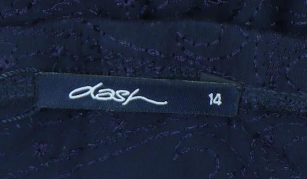 Dash Women’s Blue Midi Flare Skirt Size 14 Cotton Embroidered - Image 4 of 4