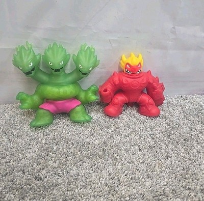 Lot Of Two Heroes of Goo Figures Jit Zu Green Hydra  And Galaxy Blast Blazagon