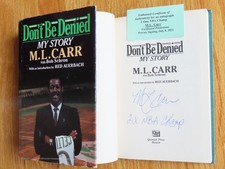 Boston Celtics M.L. CARR signed DON'T BE DENIED 1987 Book 2× NBA champion 81-84