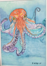 Giant Pacific Octopus Original watercolor 7