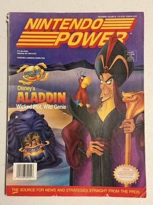 #ad Nintendo Power Magazine Volume 55 December 1993 Disney’s Aladdin W Poster $13.92