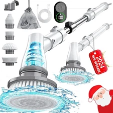 Electric Spin Scrubber with Big Display Fast Charging Cordless Cleaning Brush