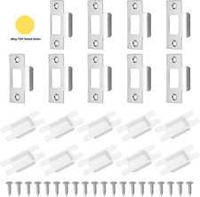 10 Pcs Door Strike Plate Set, Door Latch Plate for Internal Doors, Stainless St