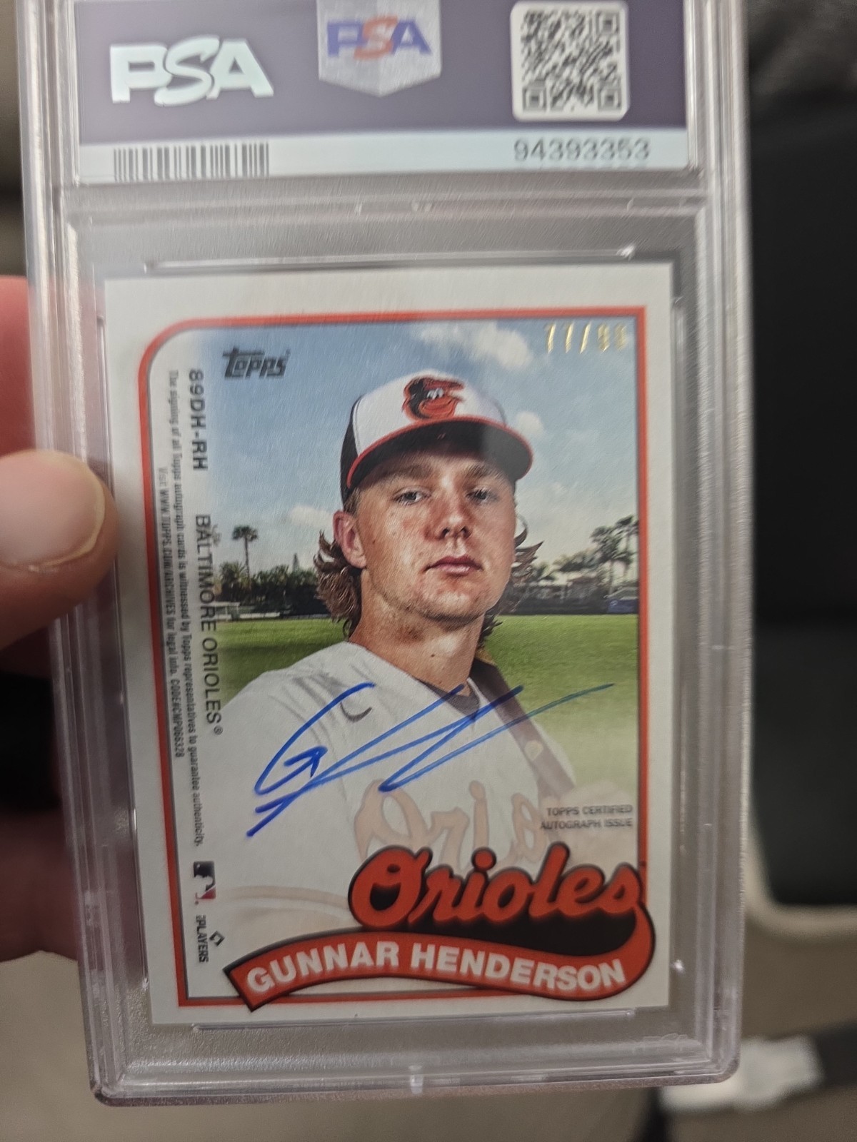 2023 Topps Archives Gunnar Henderson/Adley Rutschman dual auto /99 PSA 9 view 4