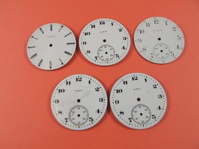 ELGIN 10S POCKETWATCH DIALS GROUP OF 5