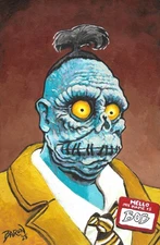 Shrunken Head Bob II.....original acrylic paint illustration