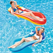 Inflatable Float Mesh Recliner Floating Bed Swimming Pool Water Lounge Chair