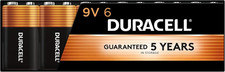 Duracell Coppertop 9V Battery, 6 Count Pack of 1 , 9 Volt Battery with Long-Las