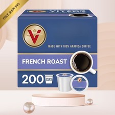 French Roast Dark Roast Coffee Pods 200 Count - Compatible with Keurig K-Cup