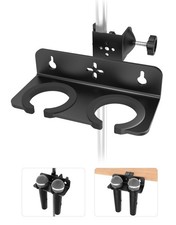 Multi Microphone Holder with Clamp Aluminum/Rubber , Mount on Mic Stand  De...