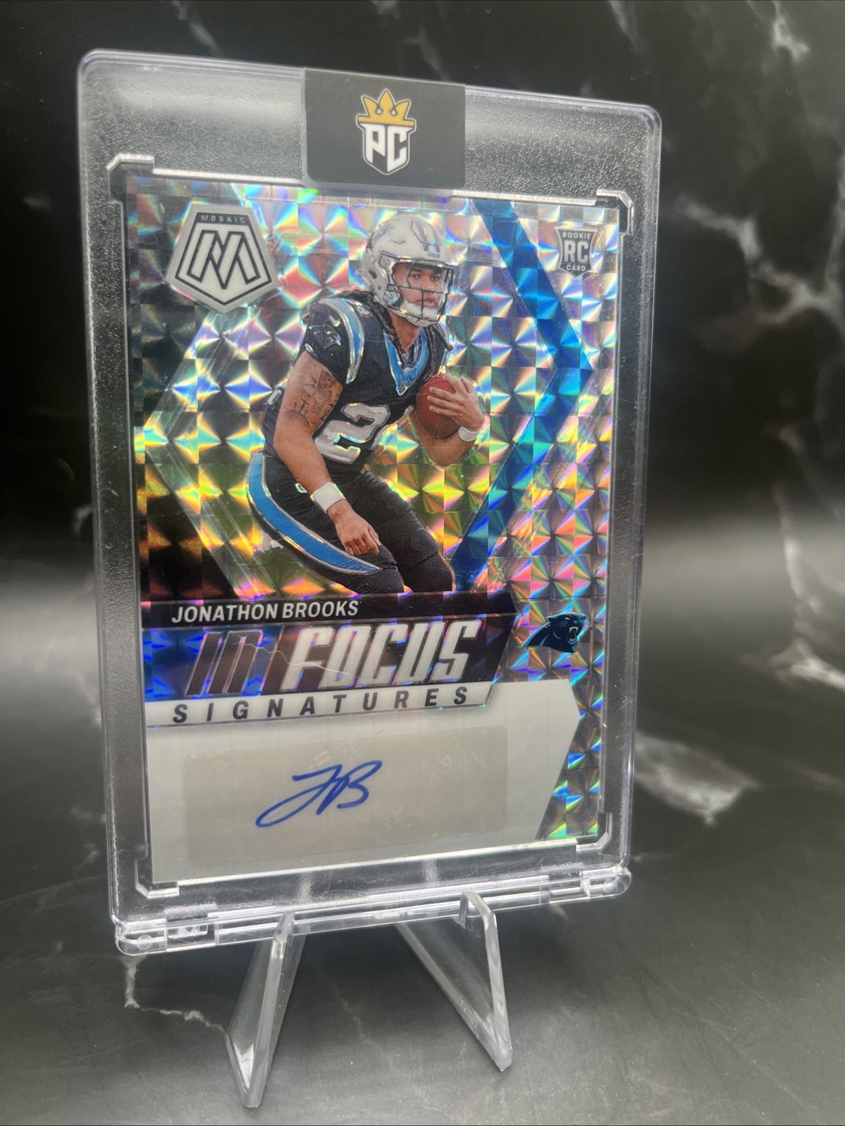 2024 Panini Mosaic - Rookie Scripts Jonathon Brooks #RS-JBS (AU, RC)