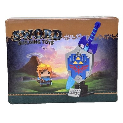 Unbranded Zelda BOTW Style Building Block Set Link Figure Master Sword Open Box