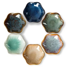 Ceramic Small Bowls for Side Dishes Flower-Set of 6