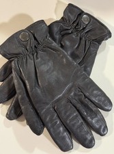 Wilson  s Genuine Leather Women's Gloves - Size L - Snap on Wrist - Black-Soft