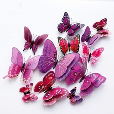 OPSEAM Butterfly Wall Decor/48 PCS, 3D Butterflies Stickers for Party 24 Purple