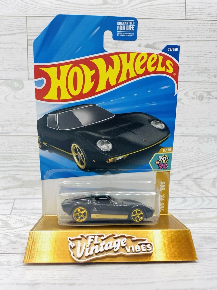Custom Wheel Swapped Hot Wheels 71 Lamborghini Miura SV 1/64 Diorama Box Ships - Image 3 of 4