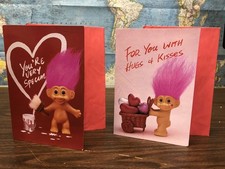 2x RUSS TROLL DOLL THANK YOU / YOU'RE VERY SPECIAL NOTE CARD - VINTAGE RARE