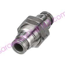 1 PCS SMC - KQG2E06-00 - 316 Stainless Steel Bulkhead Union 6mm Tube Size ✦KD