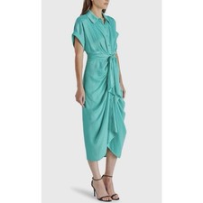 Steve Madden Women's Tori Tie-Front Midi Shirtdress Mint 2
