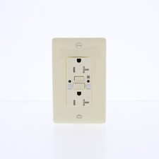 Hubbell Almond SelfTest GFCI Outlet Nightlight Tamper Resistant 20A GFTRST20ALNL