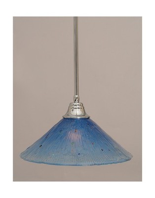 Toltec Lighting 1 Light Pendant in Chrome (26-CH-715) 16'' Teal Crystal