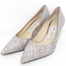 Jimmy Choo LOVE 65 Glitter Pointed Toe Pumps, Size 36 Silver color Women USED
