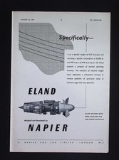 Original 1954 Advert Napier Eland Engine Propeller Fairey Rotodyne