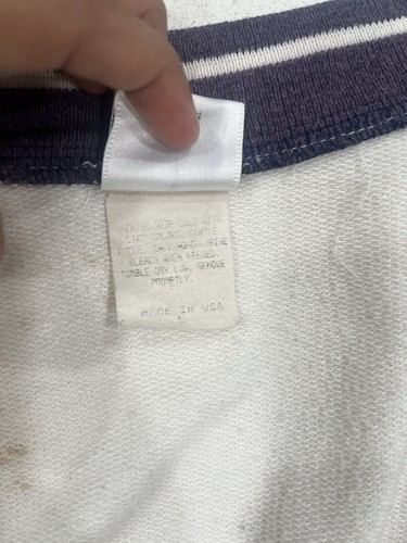 VINTAGE Jantzen Jacket Men Size LargeWhite/ Teal /black 80s Full Zip * - Picture 11 of 11