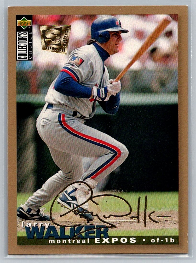 Larry Walker 1995 Upper Deck Collector's Choice SE Gold Signature #96 
