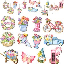 Spring Ornaments for Small Tree, 24 Pcs Spring Christmas Tree Decorations