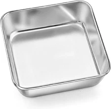 6 Inch Square Baking Cake Pan Small Stainless Steel Brownie Bakeware Pan 1 pack