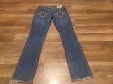 Vintage Y2K True Religion Straight Denim Jeans Embroidered Pockets Women's 25x35