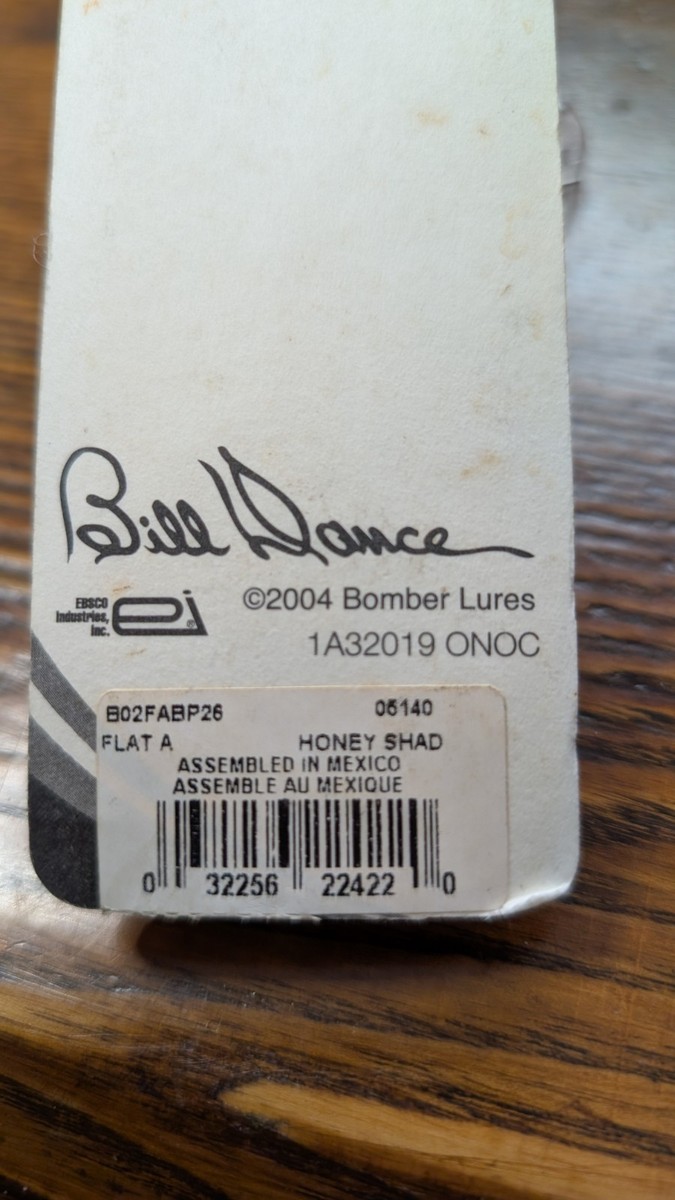 Bomber Bill Dance Shallow Flat A Crankbait Fishing Lure Honey Shad B02FABP26