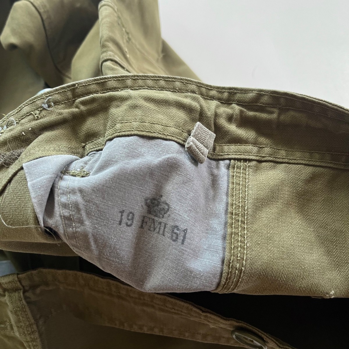 Vintage 1960s Denmark Army Military M-58 Olive Green HBT Pants 