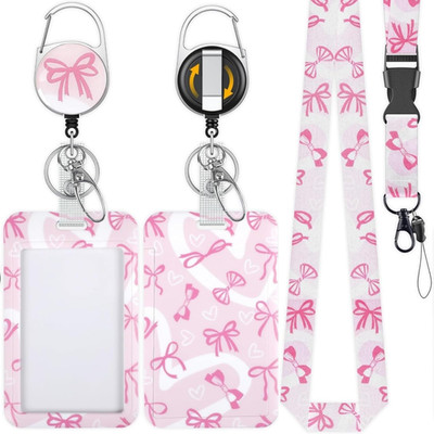 Schleife Schiebe-Ausweishalter Plastikkartenhalter mit abnehmbarer Lanyard einzi