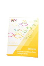 QYH Printable Vinyl Copy Paper 8.5x11 White 50 Sheets Glossy Inkjet Printer