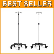 Portable IV Poles Stand Set - Stainless Steel