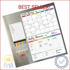 Hivillexun 3-Pack Magnetic Dry Erase Calendar Whiteboard Set for Fridge, Wall 
