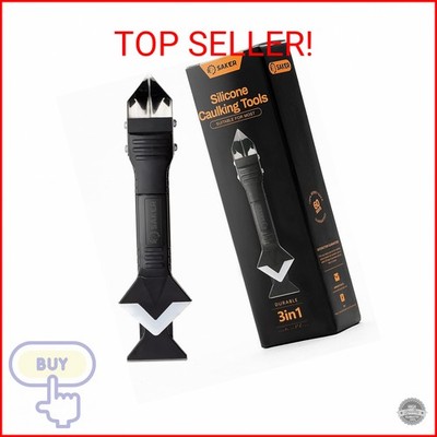 Saker Silicone Caulking Tool 3-in-1 Grout Removal Tool and Sealant Finishing Scr