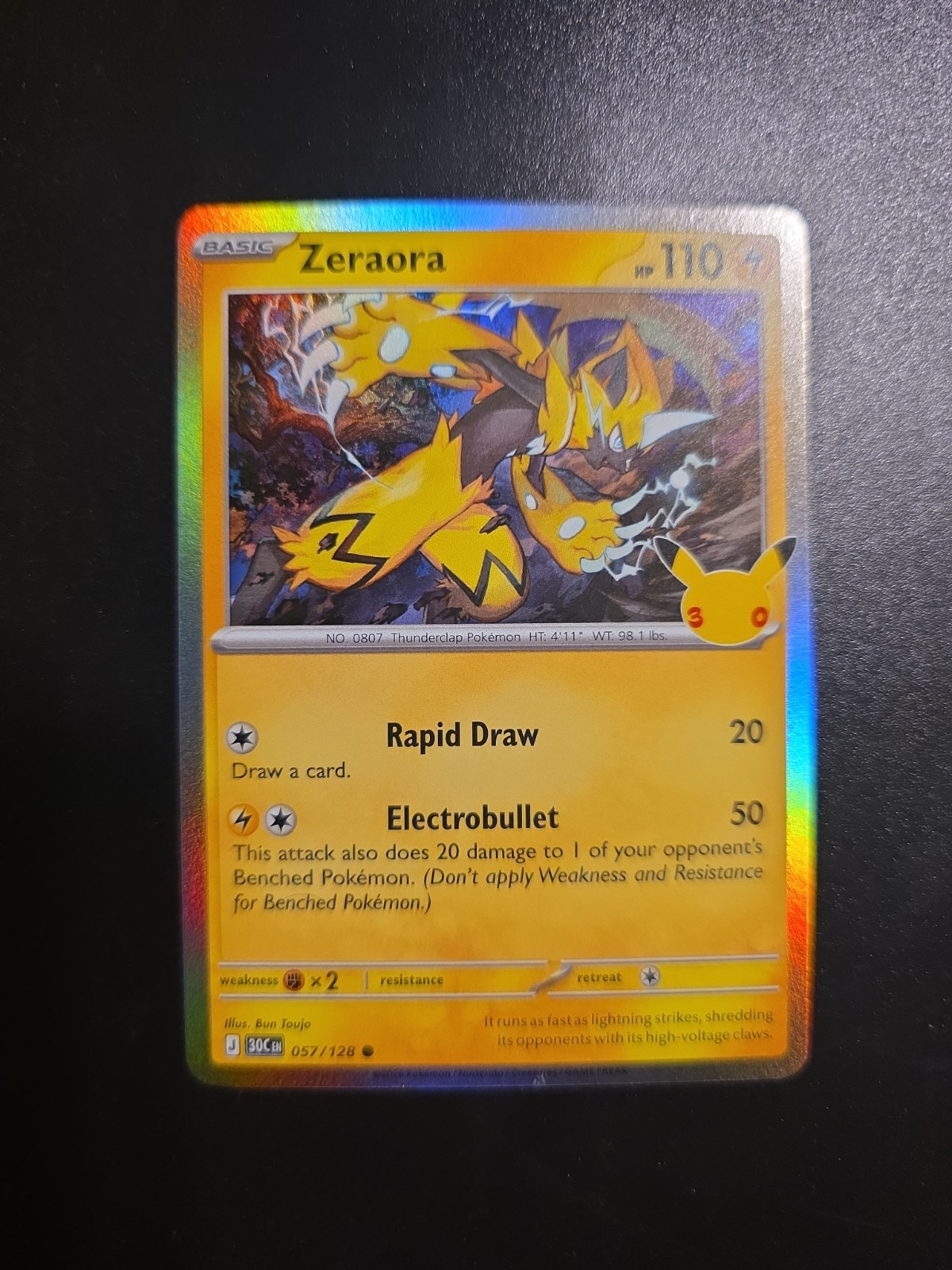 Zeraora Holo ME: 30th Celebration 057/128 NM