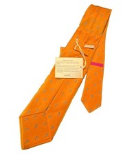 Bvlgari Men s Silk Necktie Orange Blue Figure Pattern 57 NWT 200