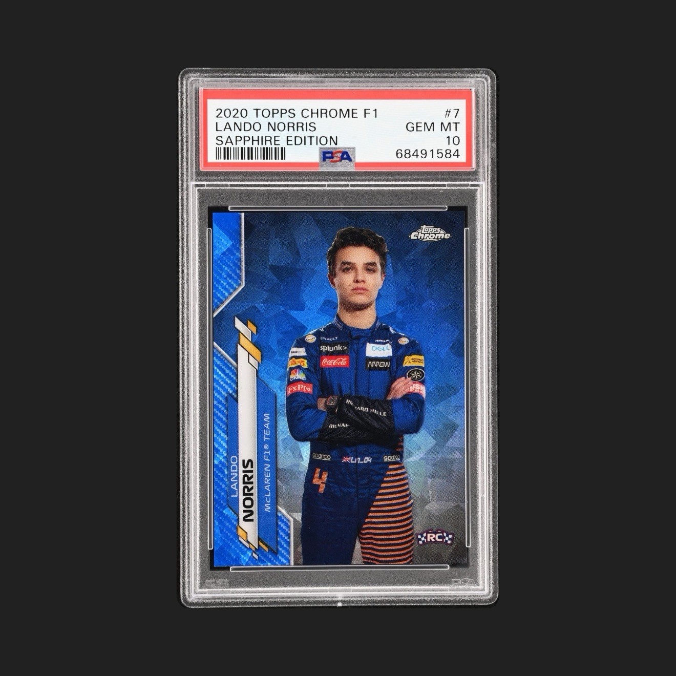 Topps 2020 Chrome Sapphire Edition F1 Lando Norris McLaren Rookie #7 PSA 10