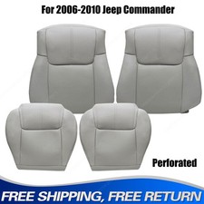 4pcs For 2006 To 2010 Jeep Commander Driver Passenger Leather Seat Cover Gray