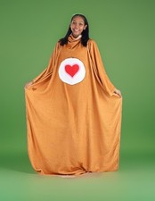 NWT Tenderheart Bear Care Bears Wearable Throw Blanket Snuggie Robe Kawaii 80s