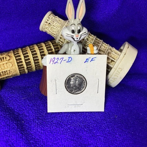 1927 D MERCURY DIME EF