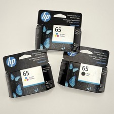 HP 65 3 pack Combo Ink Cartridges 65 Black and Color SEALED Expired 2025
