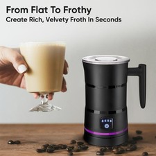 Electric Milk Frother 4 in 1 Automatic Coffee Frother Hot & Cold Froth Machine